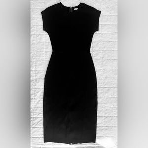 Reformation black knit midi dress with exposed back zipper